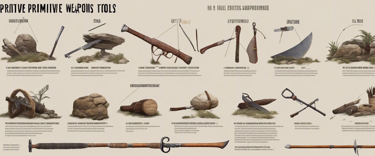 Primitive Weapons and Tools Infographic